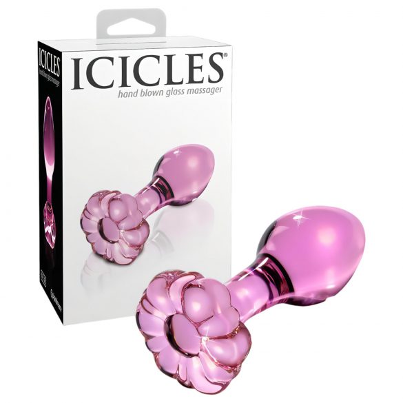 Icicles No. 48 - Blühender Glas-Analkegel (pink)