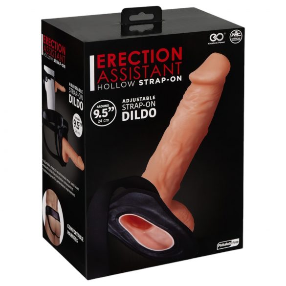 Erektionshilfe - Hohl-Dildo zum Anschnallen (natur)