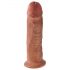 King Cock 10 - Großer Saugnapf-Dildo (25cm) - Dunkel Naturfarbe