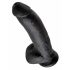 King Cock 9 - großer Saugnapf-Dildo mit Hoden (23cm) - schwarz