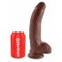 King Cock 9 - Haftfuß Dildo mit Hoden (23cm) - Braun