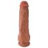 King Cock 11 - Haftfuß-Dildo mit Hoden (28cm) - dunkel natur