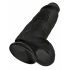 King Cock 9 Chubby - Haftfuß Dildo mit Hoden (23cm) - Schwarz