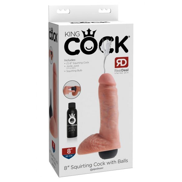 King Cock 8" - Lebensechter Spritzdildo (20cm) - Natur