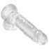 King Cock Clear 7 - Saugnapf Dildo mit Hoden (18 cm)