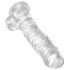 King Cock Clear 8 - Haftende Dildo mit Hoden (20cm)