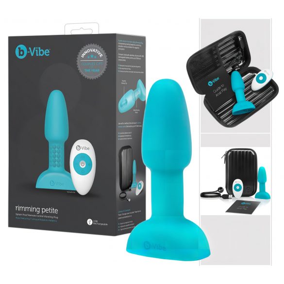 b-Vibe Rimming - drehender Perlen Analvibrator (türkis)