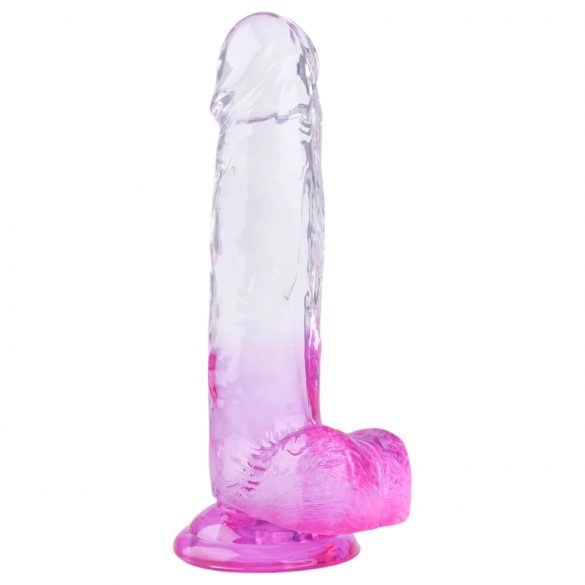 Sunfo - Realistischer Dildo mit Saugnapf - 22 cm (transparent-lila)