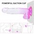 Sunfo - Realistischer Dildo mit Saugnapf - 22 cm (transparent-lila)