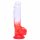 Sunfo - Saugnapf-Dildo mit Hoden - 21cm (transparent-rot)