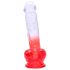 Sunfo - Saugnapf-Dildo mit Hoden - 21cm (transparent-rot)