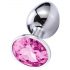 Sunfo - Metall-Analplug mit Stein (Silber-Pink)