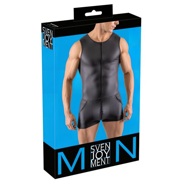 Svenjoyment - Ärmelloser kurzer Herren-Overall (schwarz) - XL