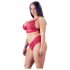 Cottelli Plus Size - Weiches Spitzen-BH-Set (Rot)