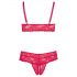 Cottelli Plus Size - Weiches Spitzen-BH-Set (Rot)