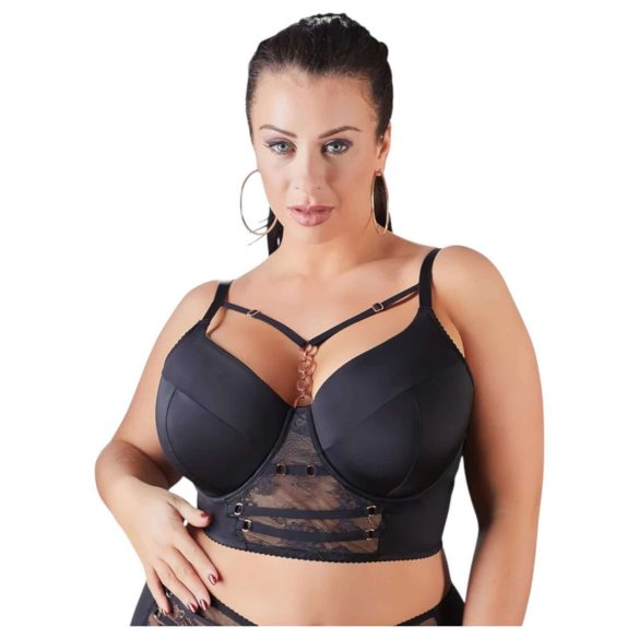 Cottelli Plus Size - Spitzendetail-BH mit Trägern (Schwarz) - 90D