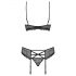 Obsessive 818-SEG-1 - Strassz- und Spitzendessous-Set (Schwarz)