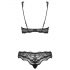 Obsessive Luvae - Blumiges Strass-BH-Set (Schwarz)