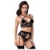 Abierta Fina - Spitzen-Dessous-Set (schwarz)