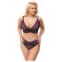 Cottelli Curves Plus Size - Transparentes BH-Set mit Muster (Lila) - 2XL