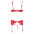 Cottelli - Herz-Offener Hebe-BH Set (Rot) - 85C/L