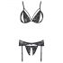 Cottelli - Offenes Spitzen-Dessous-Set (schwarz) - L