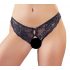 Cottelli - Offene Spitzen-Damenpanty mit Schleife (Schwarz) - XL