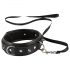 Bad Kitty - Stacheliges, genietetes Halsband mit Leine (schwarz)