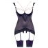 Abierta Fina - Glänzendes Ketten-Set aus Top & String (Schwarz) - 85B/L