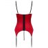 Cottelli - Rotes Hebe-Top-Set mit Spitzenbesatz - M