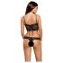 Obsessive Alluria - Blumen-Spitzenbody (schwarz) - L/XL