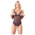 Cottelli - Spitze und Perlen offen Body (schwarz) - M