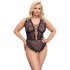 Cottelli Curves Plus Size - Transparenter Body mit Muster (Schwarz)