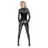 Noir - Schlangenleder-Look, langer Overall (schwarz) - XL