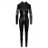 Noir - Schlangenleder-Look, langer Overall (schwarz) - XL