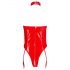 Black Level – Offener Body mit Halsband (Rot) - M