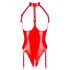 Black Level – Offener Body mit Halsband (Rot) - M