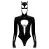 Black Velvet - Langarm Batwoman Body (schwarz) - XL