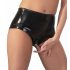 LATEX: Damen-Slip mit Vaginakondom (schwarz) - M