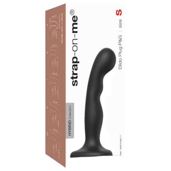 Strap-on-me P&G S - Gebogener Dildo mit Saugnapf (schwarz)