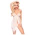 Penthouse Sweet Beast - Rosiges Babydoll-Set (Weiß)