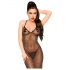 Penthouse Love on Fire - Glänzender, durchsichtigter Catsuit mit String (Schwarz)