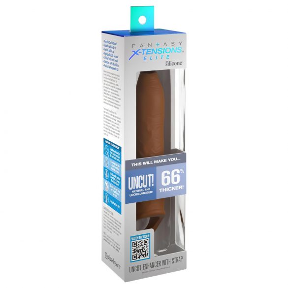 X-TENSION Elite - Offener Penis-Mantel mit Ring (dunkles Nude)