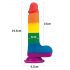 Lovetoy Prider - realistischer Dildo mit Hoden - 20cm (Regenbogen)