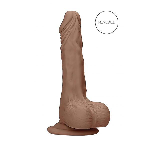 RealRock Dong 9 - naturgetreuer Dildo mit Hoden (23cm) - dunkel natur