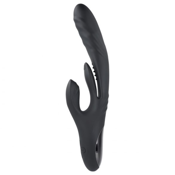 Playboy Rapid Rabbit - Akkuvibrator mit Klitorisstimulator (Schwarz)