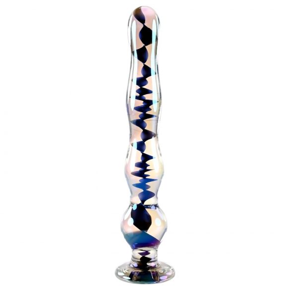 Playboy Jewels - Wellenförmiger Glas-Dildo (Transparent)