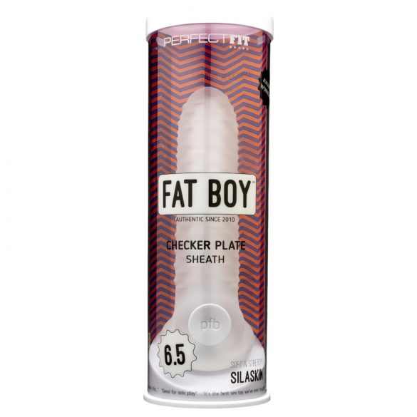 Fat Boy Checker Box - Penis-Mantel (17cm) - milchigweiß