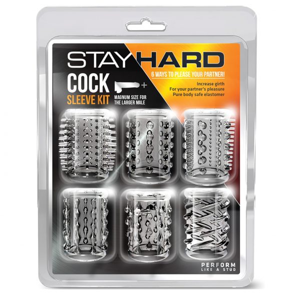 Stay Hard - Penis-Manschetten-Set - Transparent (6er-Pack)