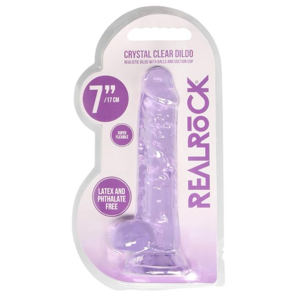 REALROCK - Transparenter realistischer Dildo - Lila (17cm)